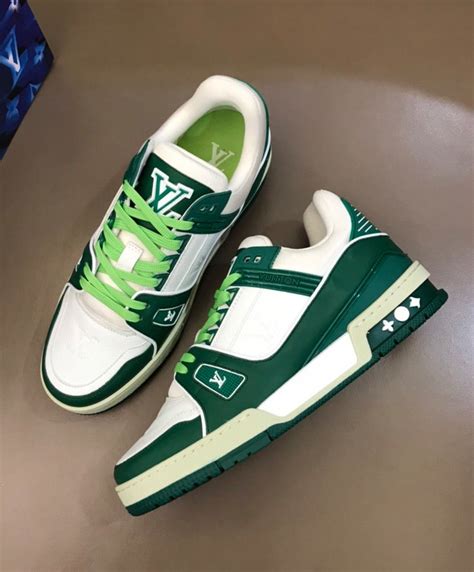 louis vuitton sneakers white green|Louis Vuitton sneakers sale.